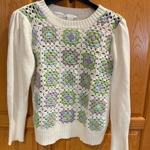 Design History Crochet Sweater 100% Cotton - Size Small